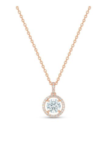 18kt rose gold Aura round brilliant diamond pendant necklace