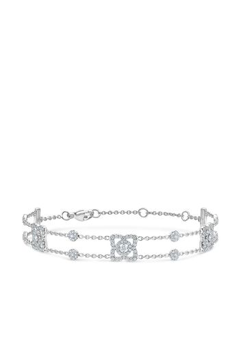 18kt white gold Enchanted Lotus three diamond charm bracelet