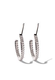 De Beers 18kt white gold Micropavé hoop diamond earrings