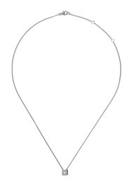 De Beers 18kt white gold My First De Beers Aura princess-cut diamond pendant necklace