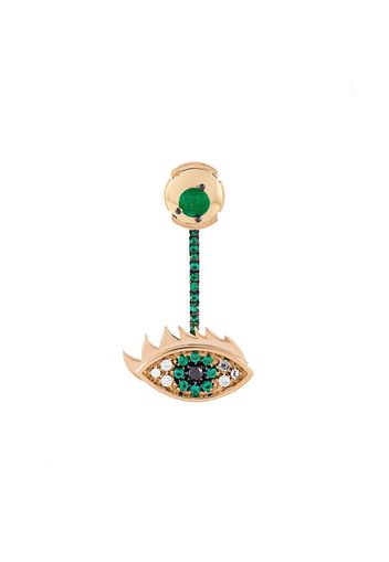 Delfina Delettrez 'Eyes on me' diamond and emerald earring - Metallic