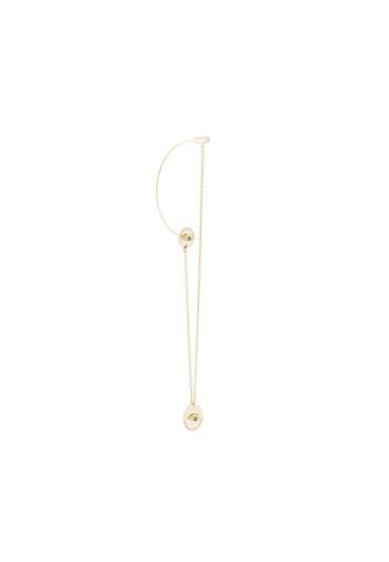 Delfina Delettrez 18kt gold and diamond big sliding medal earring - Metallic