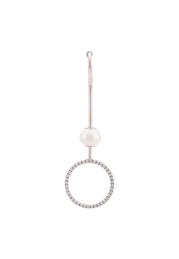 Delfina Delettrez 18kt white gold pearl and white diamond hoop earring