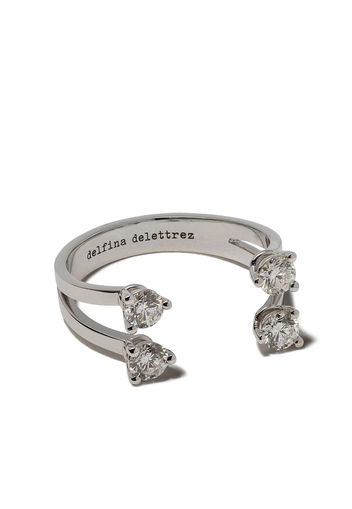 Delfina Delettrez Dots diamond ring - White Gold/Silver