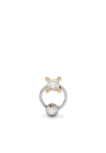 18kt gold diamond Two in One piercing earring