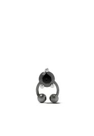 Delfina Delettrez Farfetch Exclusive 18kt white gold Two In One Pierced Black Diamond stud - White Gold/Silver