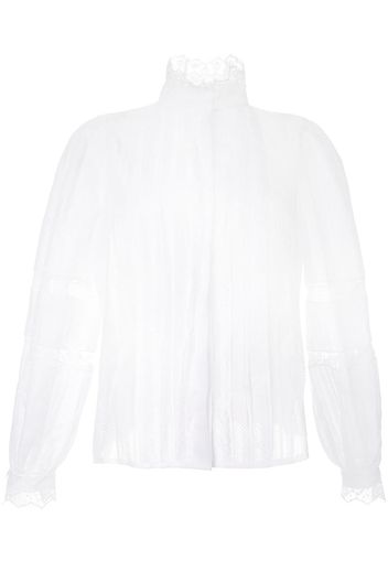 Dice Kayek lace pleated shirt - White