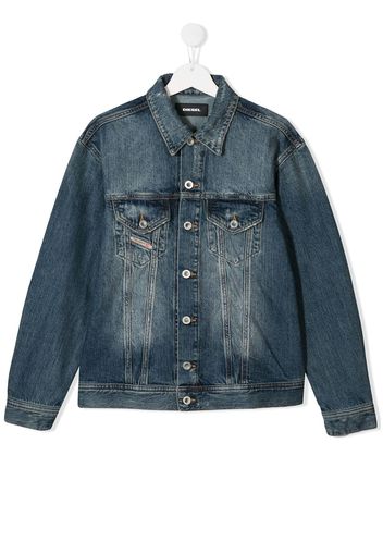 Diesel Kids Anther jacket with logo patch - Blue