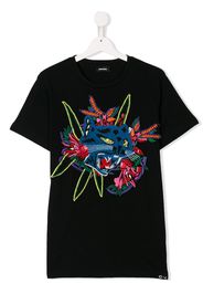 Diesel Kids animal patch T-shirt - Black