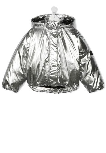 Diesel Kids Jovet metallic bomber jacket - Silver