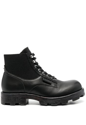 Diesel 40mm leather combat boots - Black