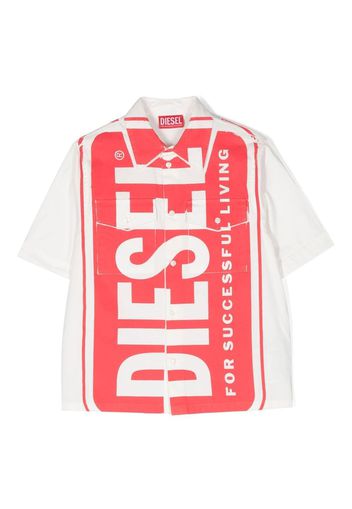 Diesel Kids logo-print short-sleeve shirt - White