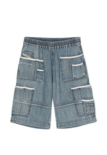 Diesel Kids Piek multi-pocket denim shorts - Blue