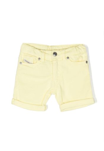 Diesel Kids logo-patch jersey shorts - Yellow