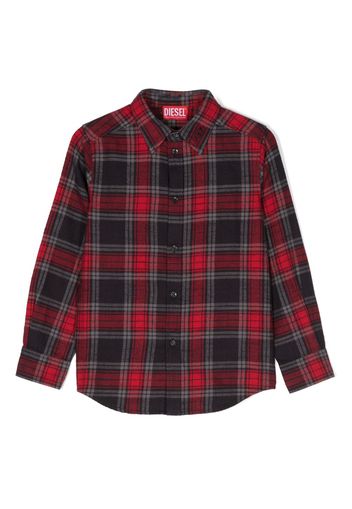 Diesel Kids Cumbe check-pattern shirt - Blue