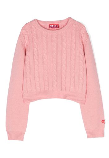 Diesel Kids cable-knit sweatshirt - Pink