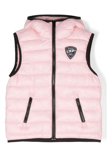 Diesel Kids Jkop logo-patch quilted gilet - Pink