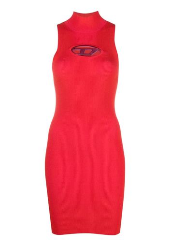 Diesel Short dress with cut-out and logo plaque - Red