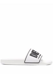 Diesel logo-strap slides - White