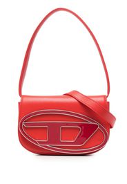 Diesel logo-plaque leather tote bag - Red