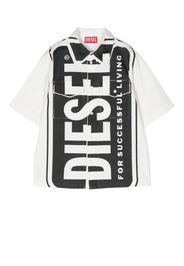 Diesel Kids logo-print short-sleeve cotton shirt - White