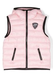 Diesel Kids Jkop logo-patch quilted gilet - Pink