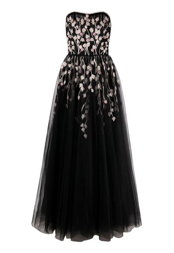 Dina Melwani bustier-style tulle dress - Black