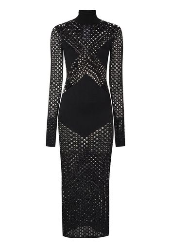 Dion Lee pointelle-knit fitted dress - Black