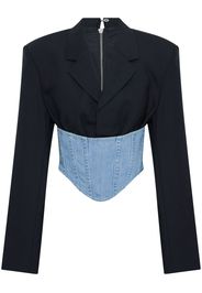 Dion Lee Suspended Lace Bustier Jacket in Black