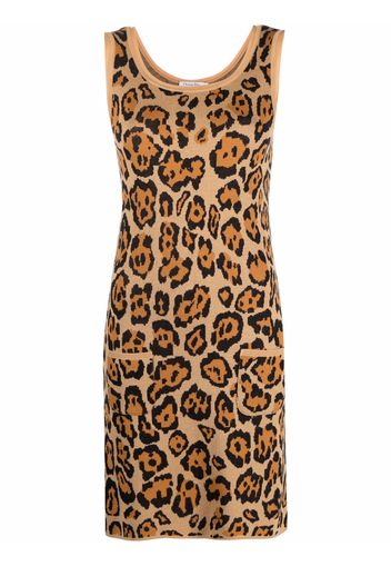 Christian Dior 2000s pre-owned animal-pattern knitted dress - Neutrals