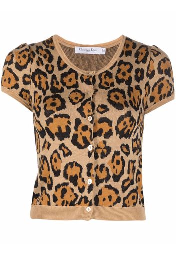 Christian Dior 2010 pre-owned cheetah pattern knitted top - Brown