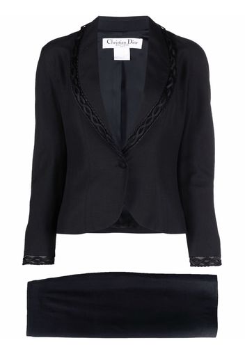 Christian Dior 1990s pre-owned single-breasted skirt suit - Black