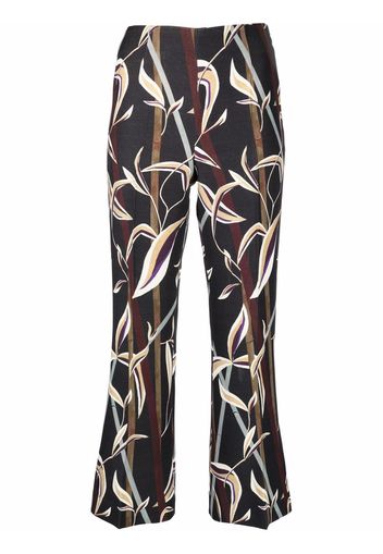 Christian Dior 2000s pre-owned leaf print cropped trousers - Black