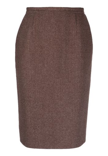 Christian Dior 1990s pre-owned side slit pencil skirt - Brown