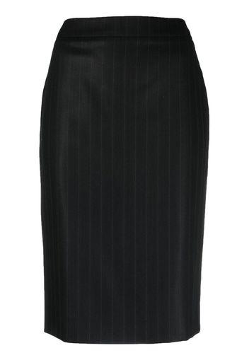 Christian Dior 1990s pre-owned pinstripe pencil skirt - Black