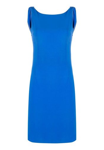 Christian Dior 2010s pre-owned draped back sleeveless dress - Blue