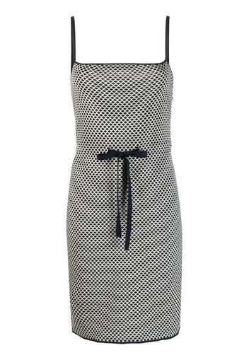 Christian Dior 2010s geometric pattern drawstring dress - Black