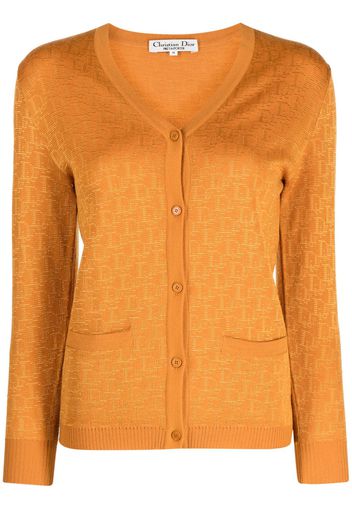 Christian Dior 2002 pre-owned logo-intarsia cardigan - Orange