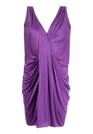 Christian Dior 2000s pre-owned draped sleeveless silk minidress - Purple