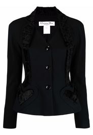 Christian Dior 1990s pre-owned heart appliqué blazer - Black