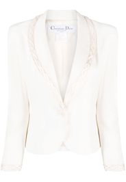 Christian Dior 1990s pre-owned trimmed detail shawl lapels blazer - Neutrals