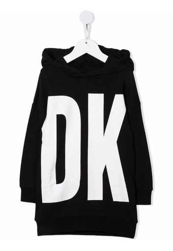 Dkny Kids logo-print hooded jumper dress - Black