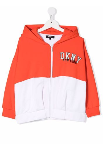 Dkny Kids logo-print zip-up hoodie - Orange