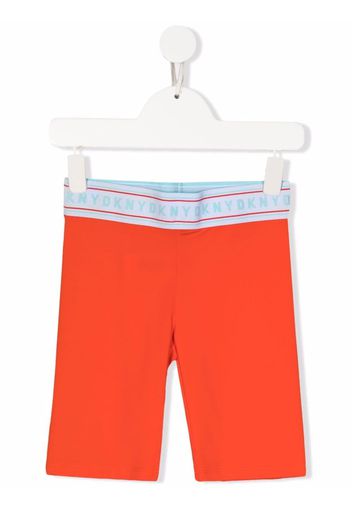 Dkny Kids TEEN logo-waist cycling shorts - Orange