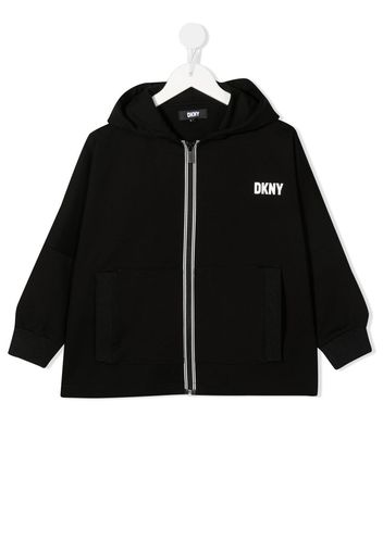 Dkny Kids logo-print zipped hoodie - Black