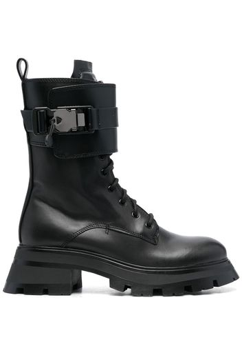 DKNY 55mm Sava buckle-detail combat boots - Black