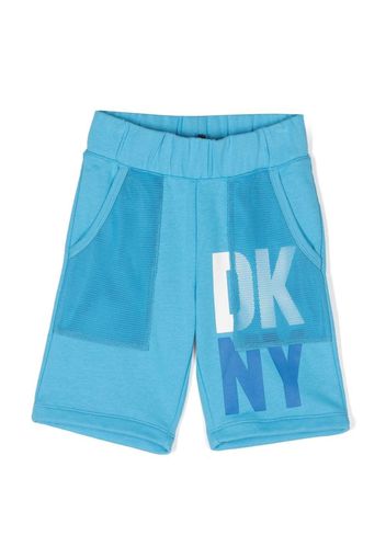 Dkny Kids logo-print track shorts - Blue