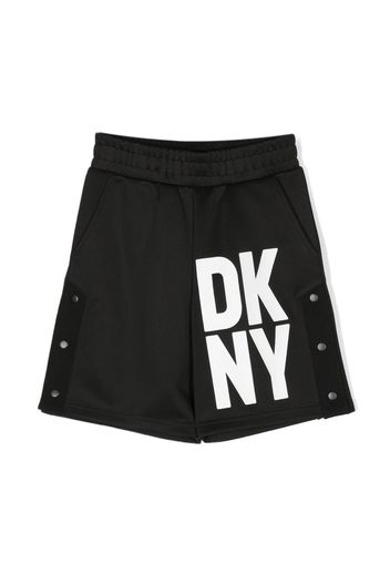 Dkny Kids logo-print track shorts - Black