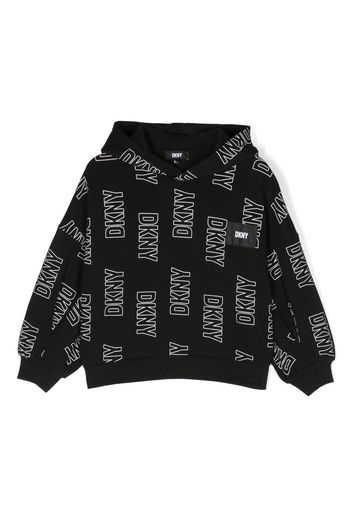 Dkny Kids logo-print cotton hoodie - Black