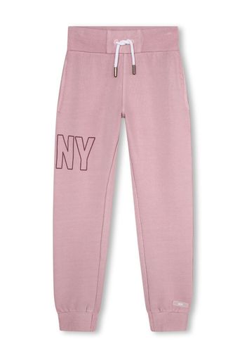 Dkny Kids logo-print cotton track trousers - Pink